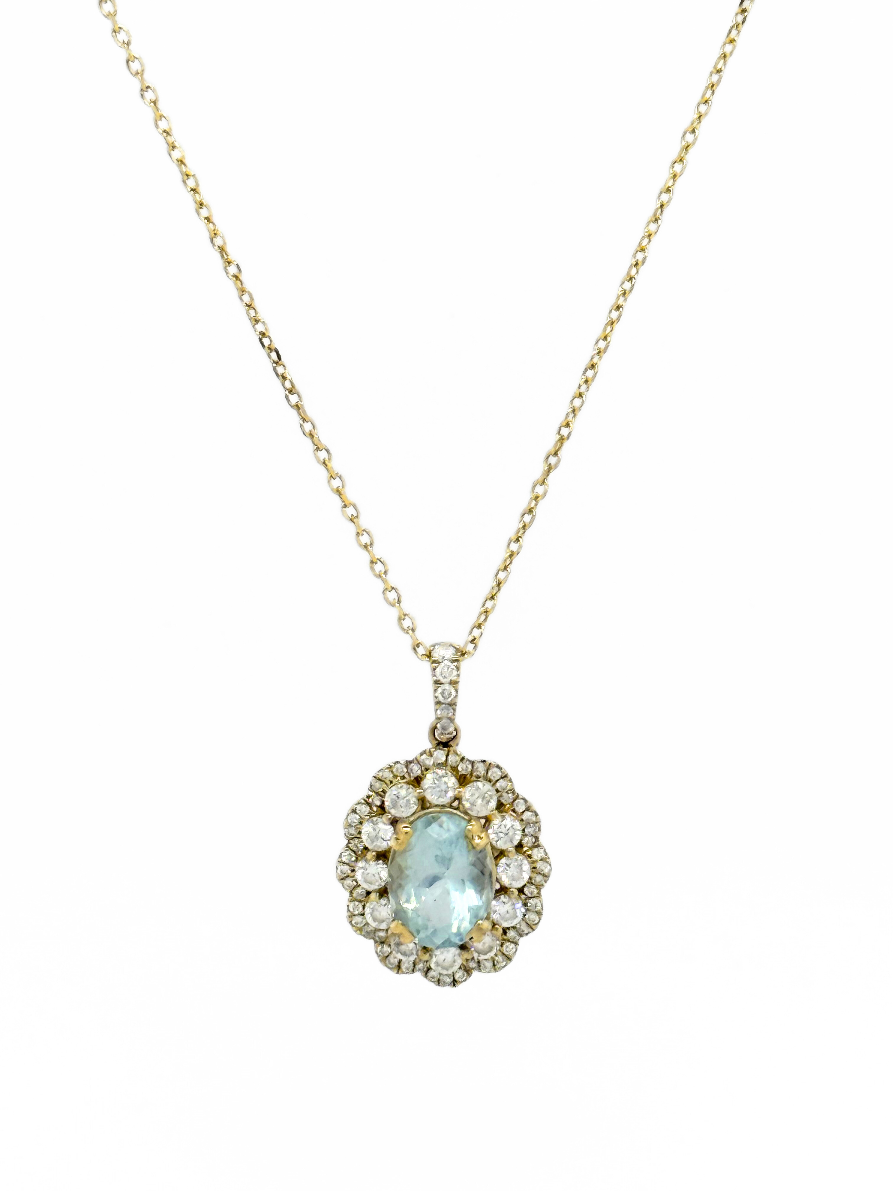 AQUA PENDANT W/CHAIN-1049600168X6OV